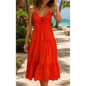 Ulla Johnson Womens Phoebe Poplin Midi Dress Small Summer Resortwear Romantic